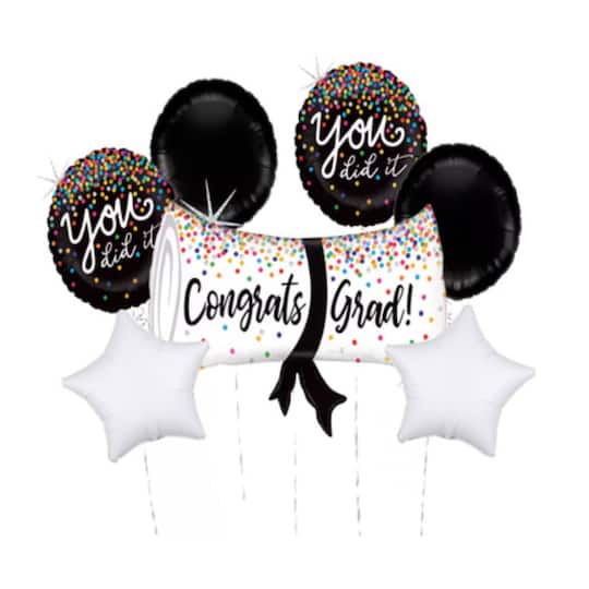 Confetti Graduation Foil Balloon Bundle